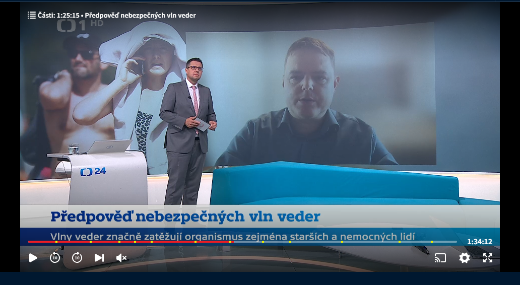 Miroslav Trnka presented the new website Heat Waves for Czech TV